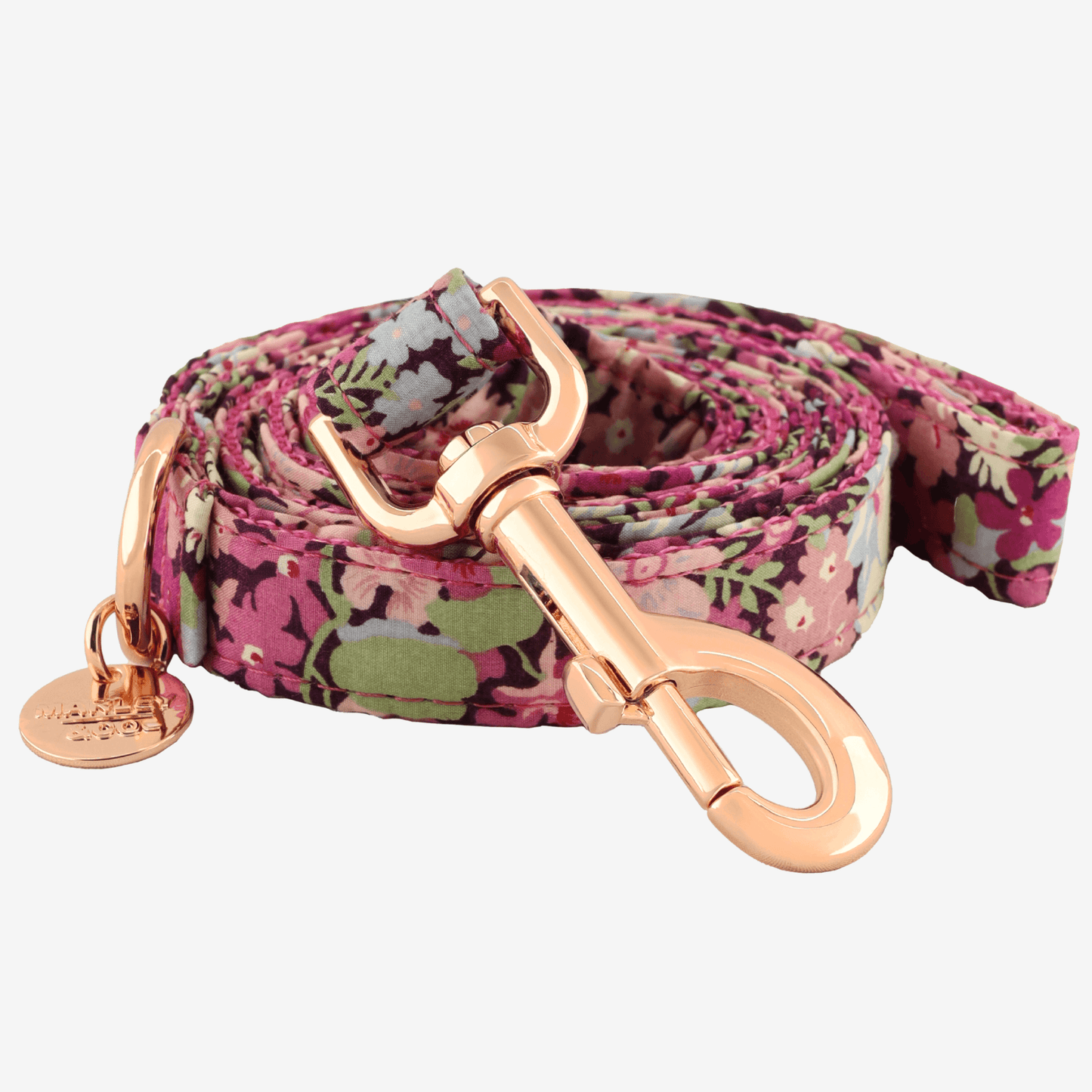 Marley and Co Blossom povodac u rozo cvetnoj boji sa roze gold metalnim delovima