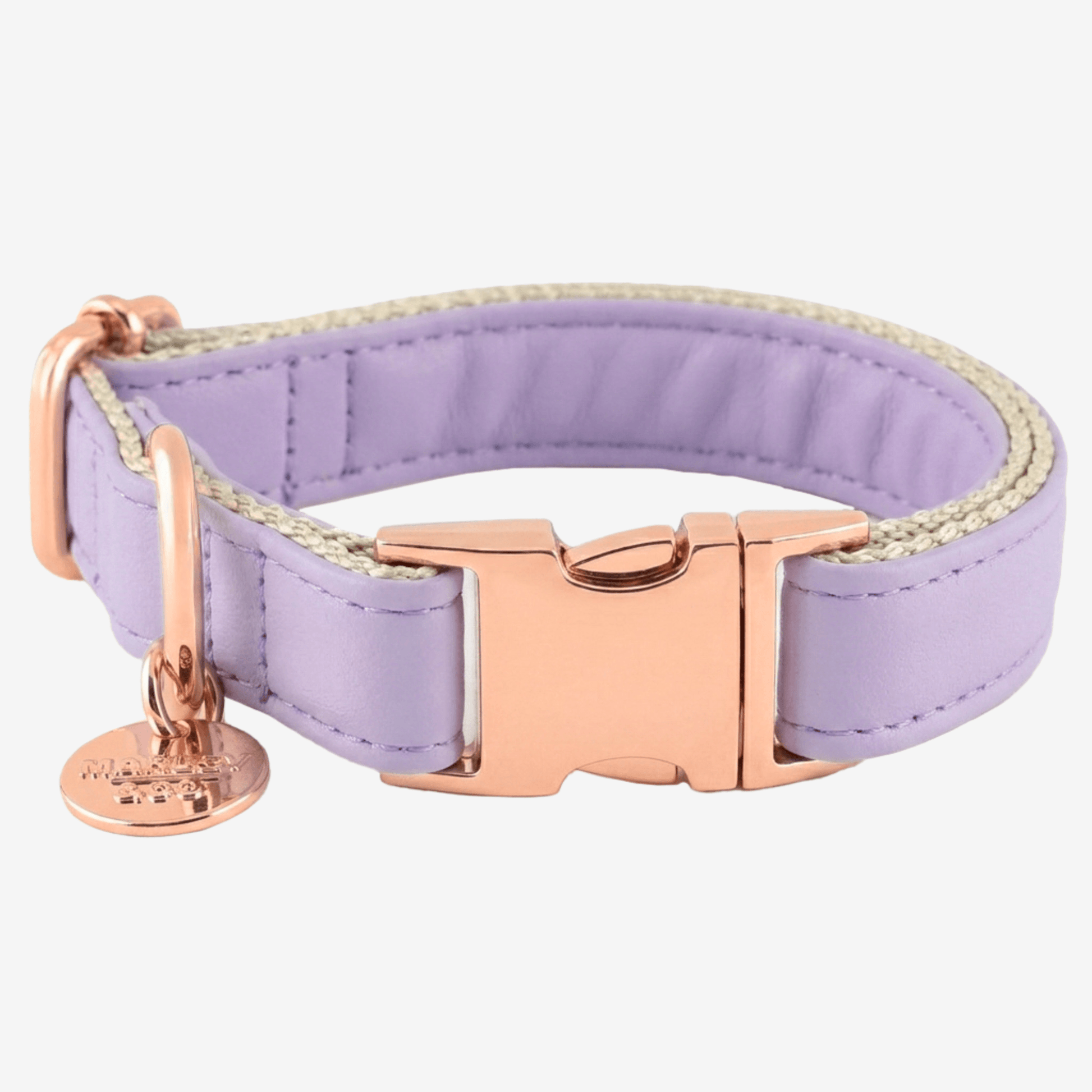 Marley&co Lilac ljubičasta ogrlica za pse sa rosegold kopčom i premium detaljima