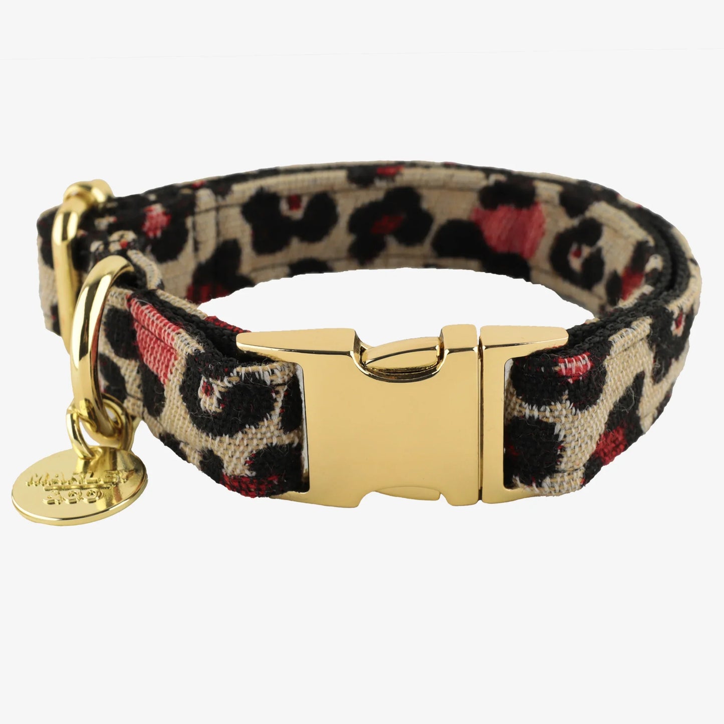 Wild One ogrlica za pse sa animal printom i sofisticiranim zlatnim metalnim detajima